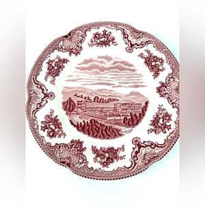 Johnson Brothers Red Transferware Dinner Plate